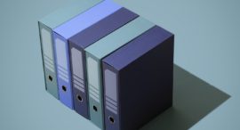 Set of ring binder folders, business management and archive